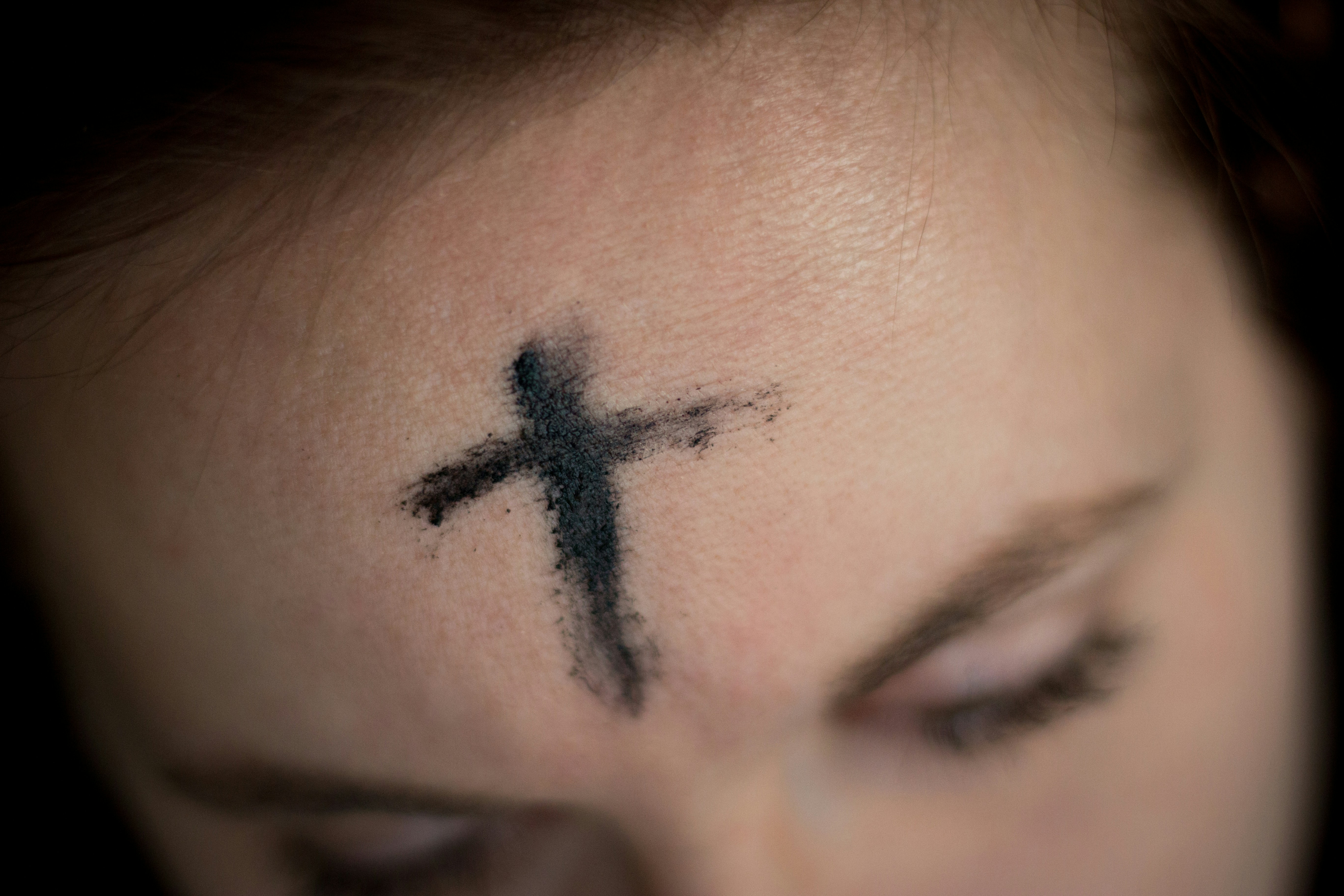 Ashes on forehead