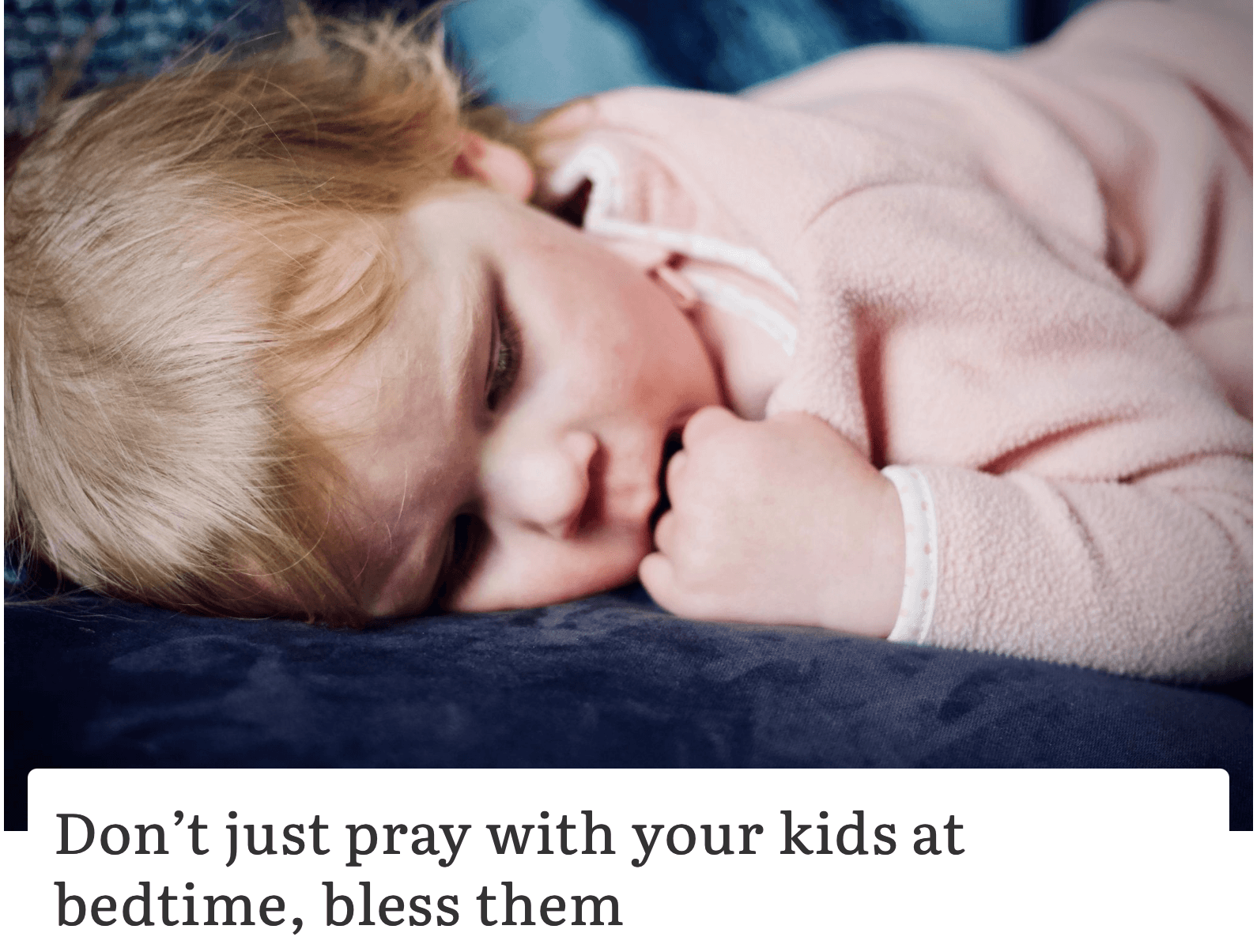 blessing children at bedtime