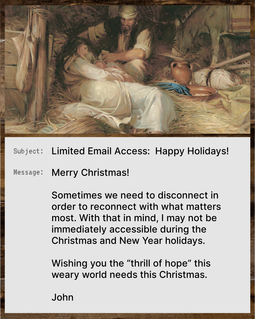 christmas out of office