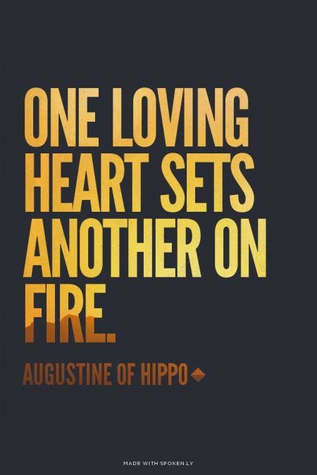 one loving heart sets another on fire