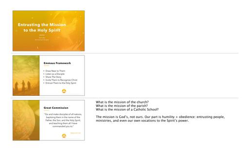 Entrusting Mission to the Holy Spirit Slides