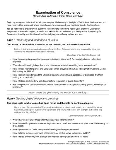 Examination of Conscience: Responding to the Kerygma