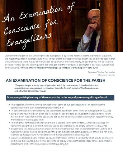 Examination of Conscience for Evangelizers