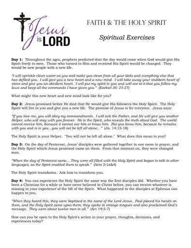 Spiritual Exercises - Faith & The Holy Spirit